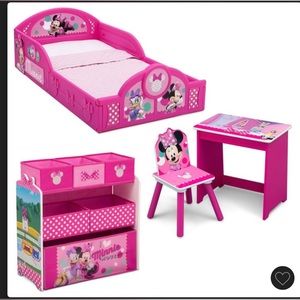Toddler girls Minnie mouse bed room set